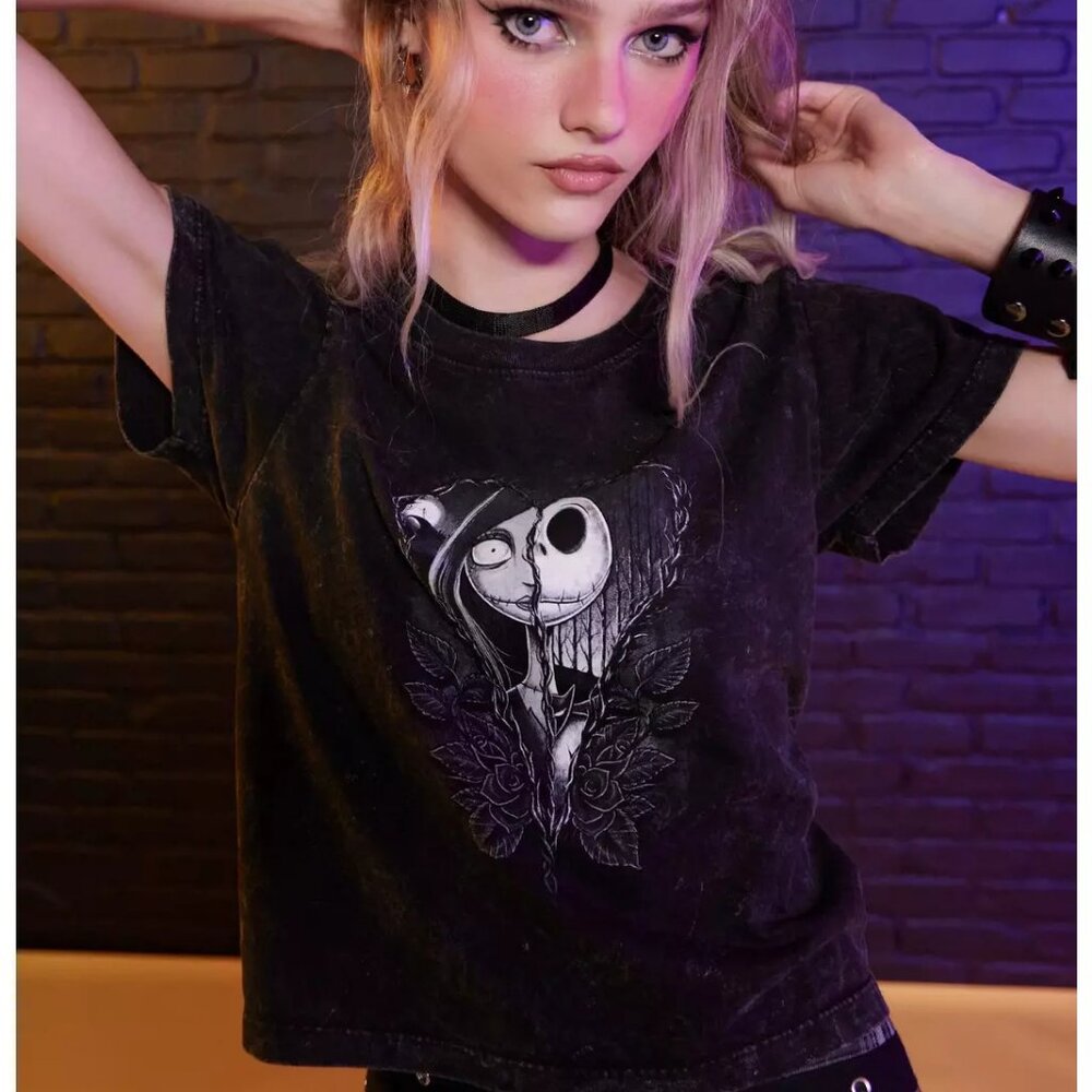 The Nightmare Before Christmas - Jack & Sally Girls Baby T-Shirt - NEW